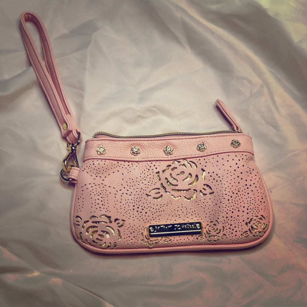 Pink Betsey Johnson Wristlet